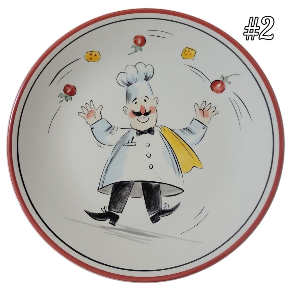 1 Classic Tabletops Lifestyles Pizza 9 1/8" Luncheon Plate Chef's Ingredients